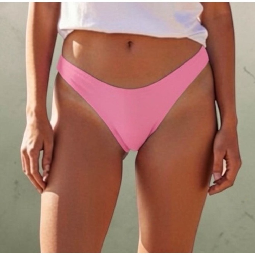 J. Crew Bikini Bottom Women's M Pink Curved Waist Cheeky New BC125 1261